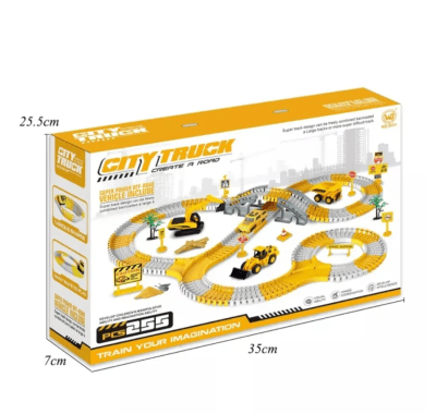 Pista de Autos Ingeniería Camiones y Tractores 255 piezas