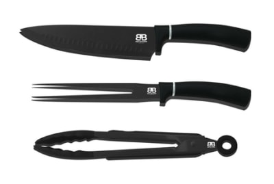 BBQ Set Parrillero 3 Piezas Acero y Silicona1