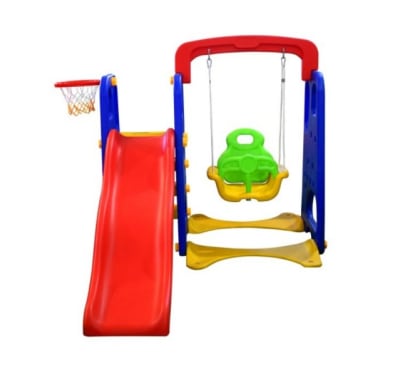Centro De Juegos 3 En 1: Resbalin + Columpio + Aro De Basket Gamepower1