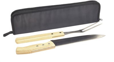 Set tenedor cuchillo Grill 2 piezas bolso lona3