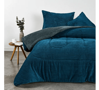 Plumon Coral Sherpa liso 2.0 Plazas Turquesa1