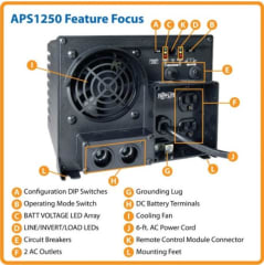 Inversor Cargador Tripplite APSX1250 1250 Watts 220V Campers Inversor Cargador Tripplite APSX1250 1250 Watts 220V Campers