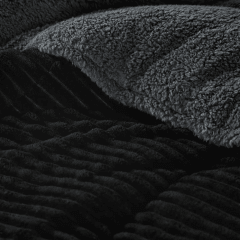 Plumon Coral Sherpa liso 2.5 Plazas Gris