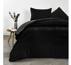 Plumon Coral Sherpa liso 2.5 Plazas Gris