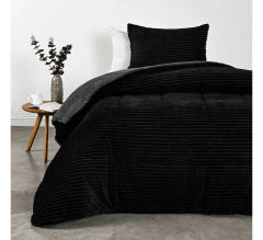 Plumon Coral Sherpa liso 1.5 Plazas Gris