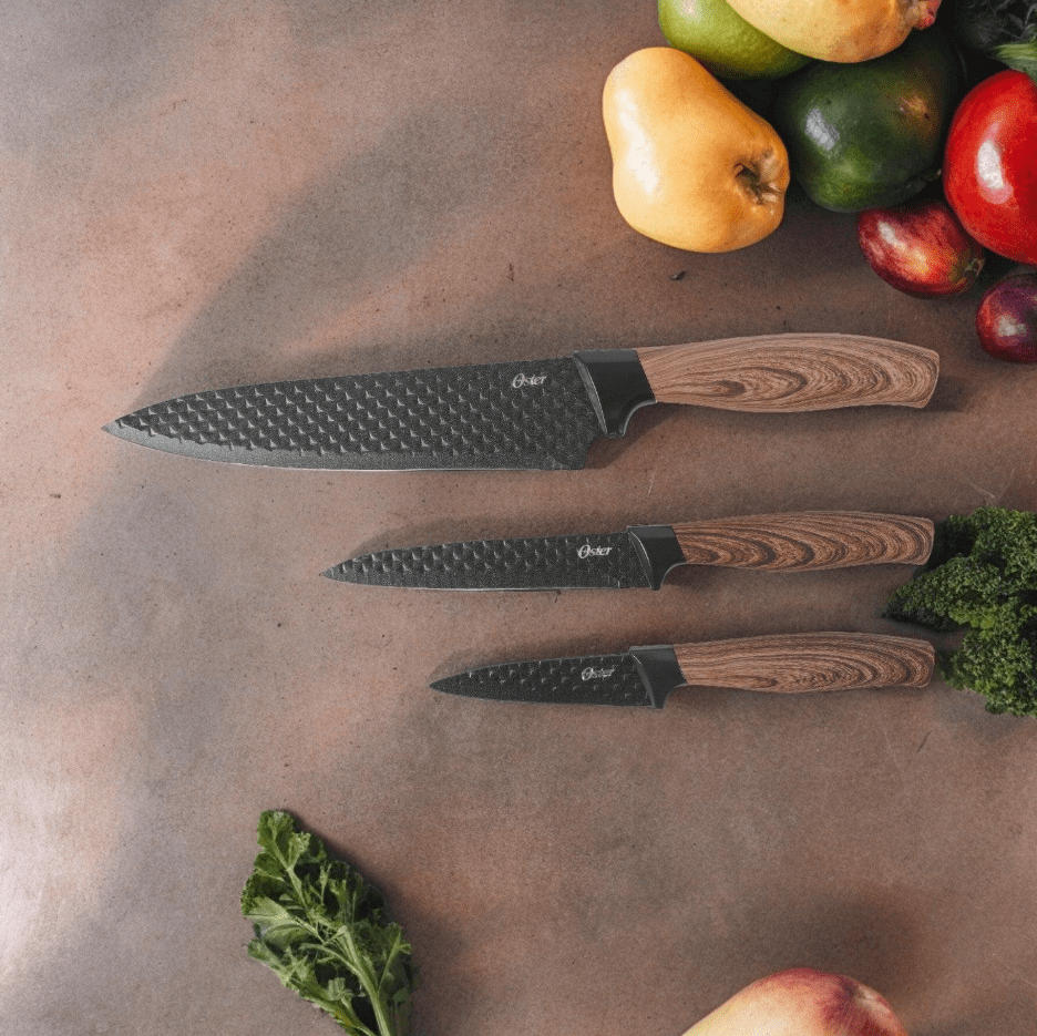 Oster Set 3 cuchillos Gunderson estilo madera1