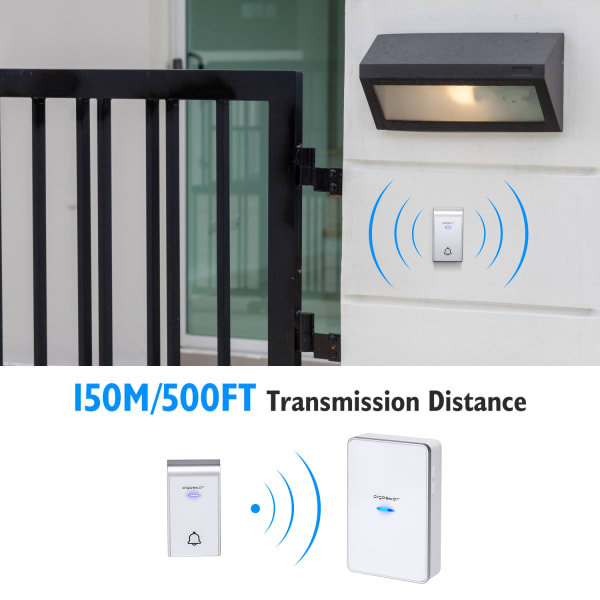 Aigostar Timbre inalámbrico a pilas - 2 Receptores y 1 Transmisor5