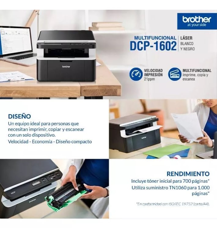 Impresora Multifuncional Laser Brother DCP-16023