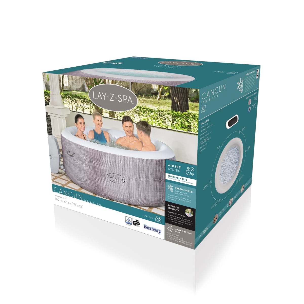 Spa Inflable Airjet Lay-z Bestway 2-4 Personas Cancun 600034