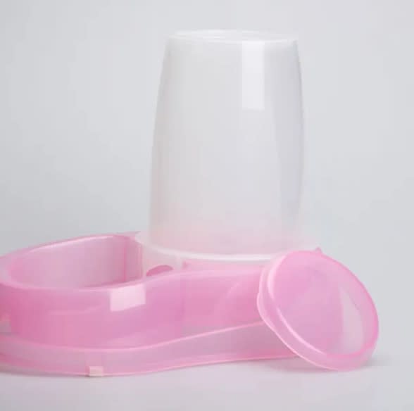 Dispensador de comida automático para Mascotas rosa2