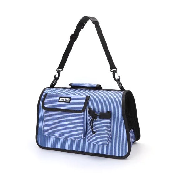 Bolsa de mascota con rayas Azul1