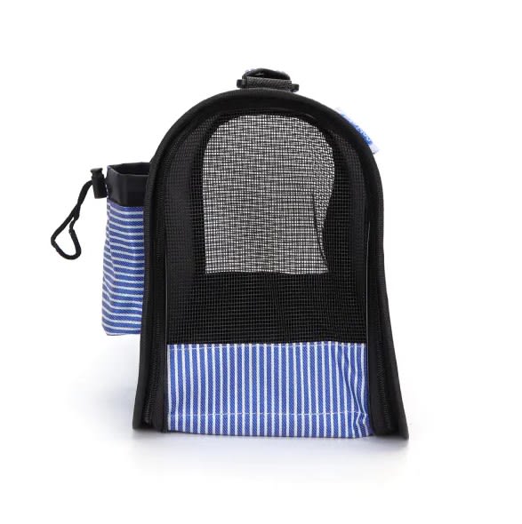 Bolsa de mascota con rayas Azul4