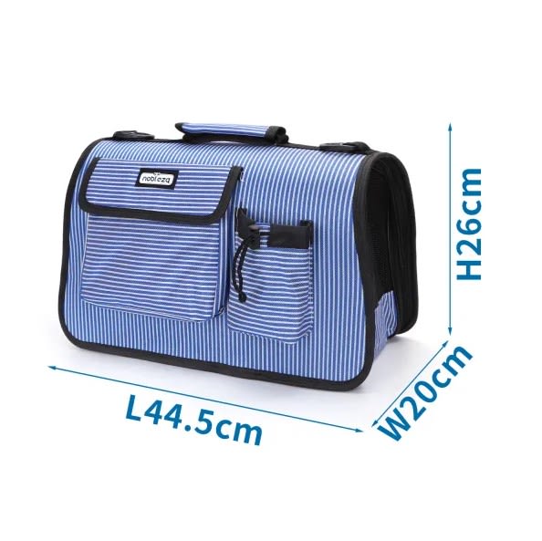 Bolsa de mascota con rayas Azul6