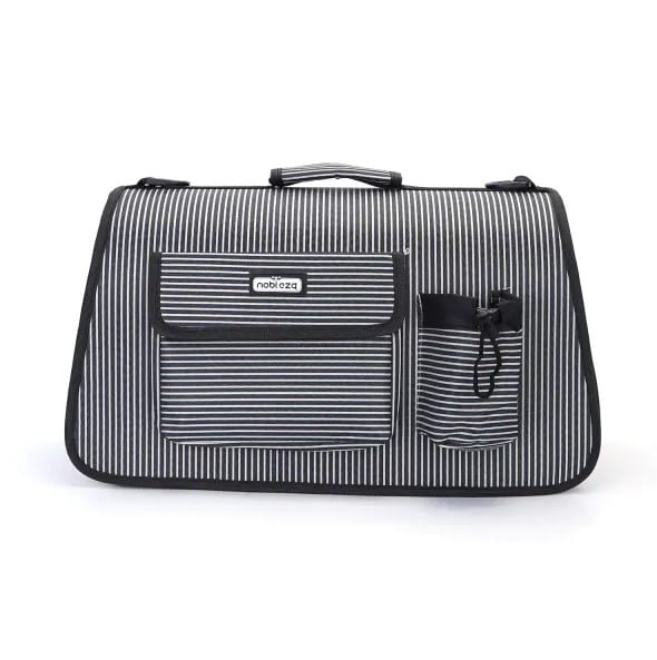 Bolsa de mascota con rayas Negro2