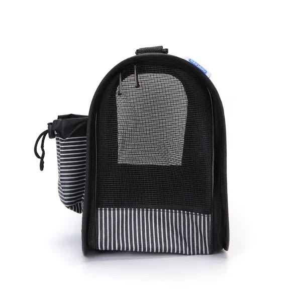 Bolsa de mascota con rayas Negro4