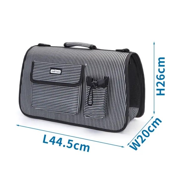 Bolsa de mascota con rayas Negro6