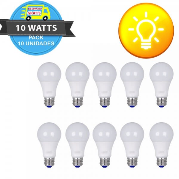 Pack 10 ampolletas LED 10 W CALIDAS Certificadas2
