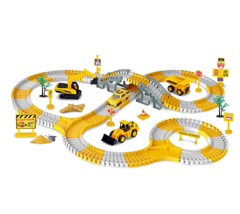 Pista de Autos Ingeniería Camiones y Tractores 255 piezas4