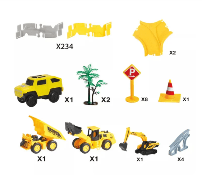 Pista de Autos Ingeniería Camiones y Tractores 255 piezas3