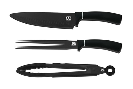 BBQ Set Parrillero 3 Piezas Acero y Silicona1
