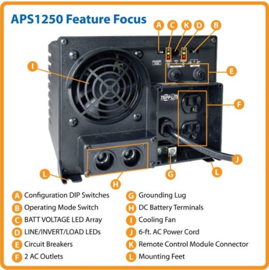 Inversor Cargador Tripplite APSX1250 1250 Watts 220V Campers1