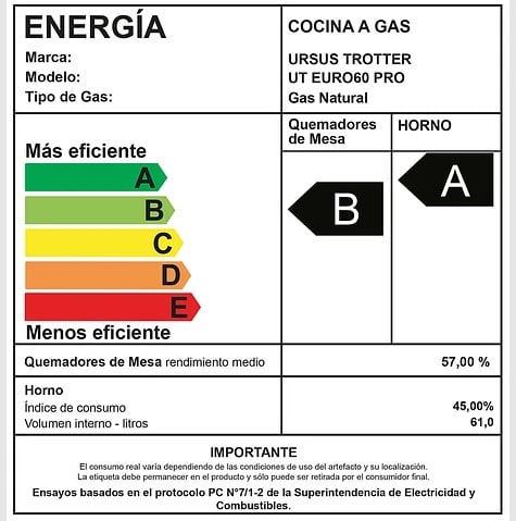 UrsusTrotter Cocina a GasUT Euro60 PRO5