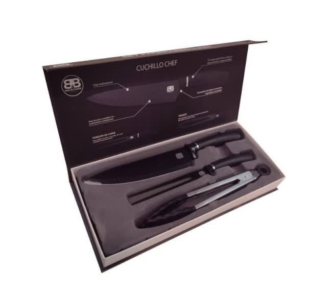BBQ Set Parrillero 3 Piezas Acero y Silicona2