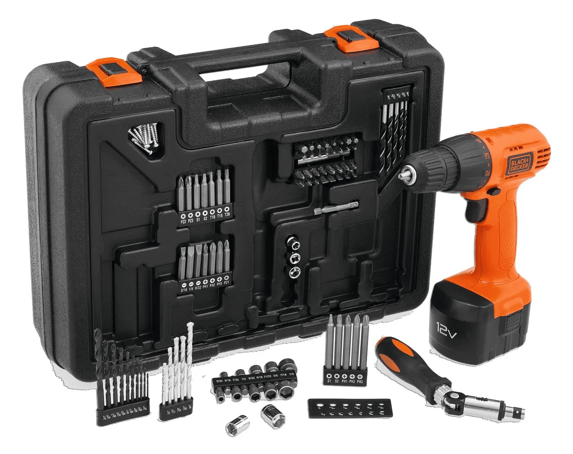 Black and Decker Taladro inalambrico 12v con 101 accesorios1