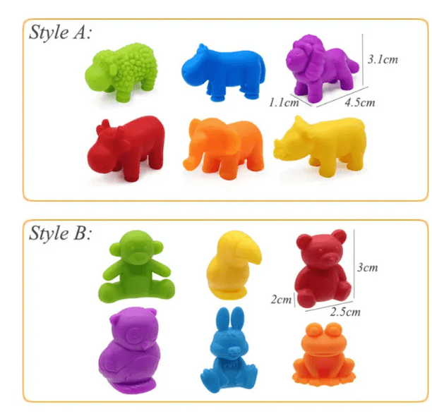 Juego Clasificación Montessori Colores y Animalitos 36pz3