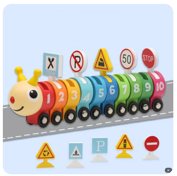 Tren Aprendizaje Montessori Madera Cuncuna Magnética1