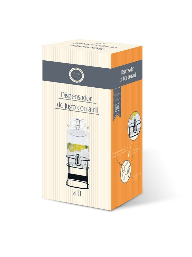 DISPENSADOR DE JUGO DE 4 LITROS C/STAND METÁLICO1