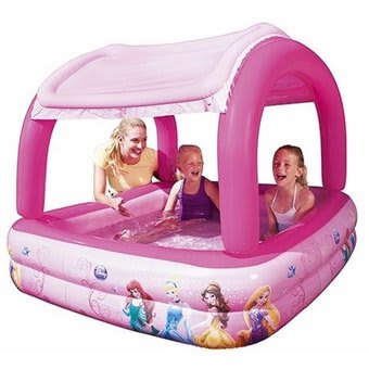 Piscina de juegos Disney Princess, Bestway 91057 1,47x1,47x1,22  con Parasol2