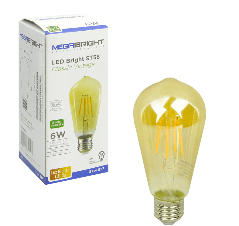 Ampolleta Led Classic Vintage Calida 6 watts E272