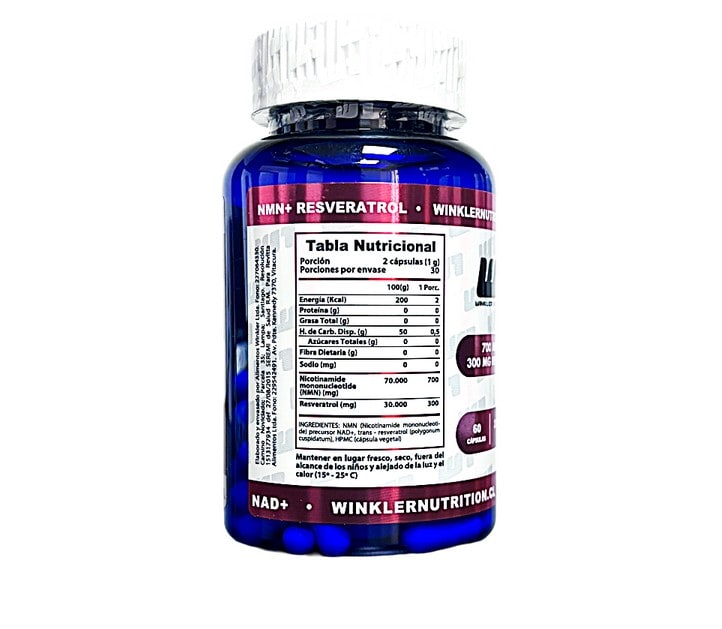 W1 NAD+ NMN+ Resveratrol 60 cápsulas2