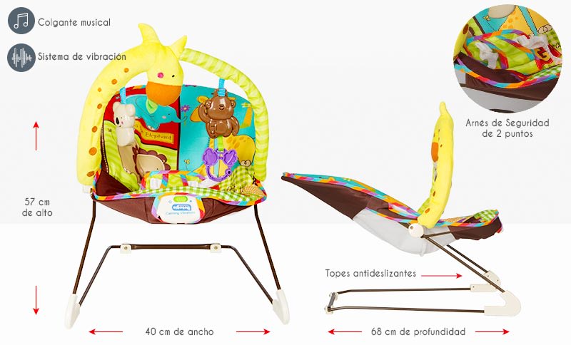 BEBEGLO SILLA NIDO VIBRADORA ANIMALITOS3