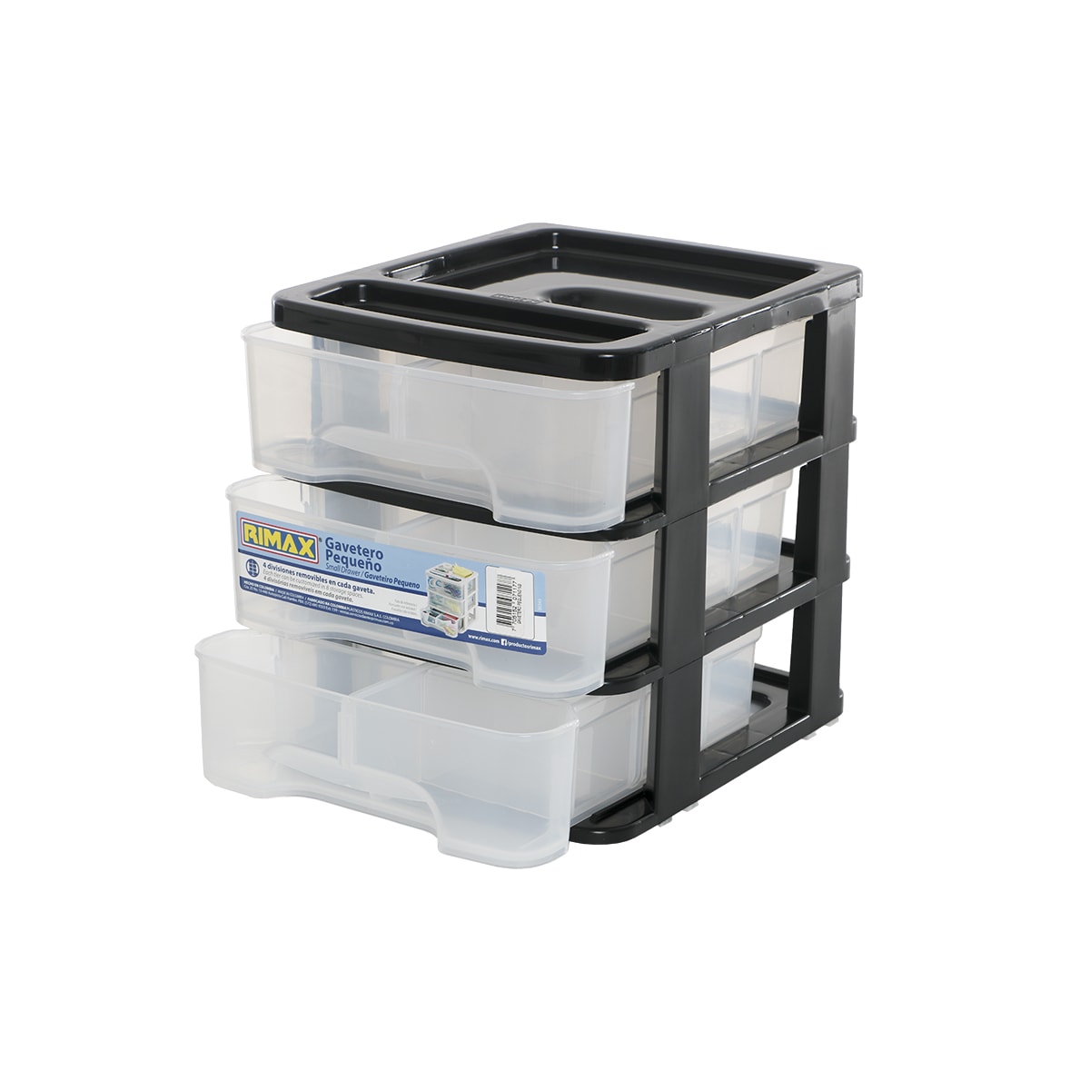 Caja Organizadora Pequeña De 3 Niveles Negro Rimax1