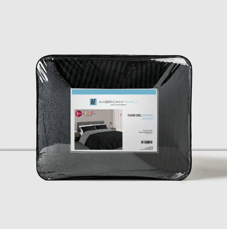 Plumon Coral Sherpa liso 2.0 Plazas Gris3