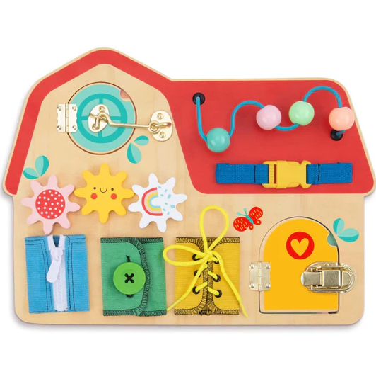 Tablero Montessori 8 Actividades Madera sensoriales1