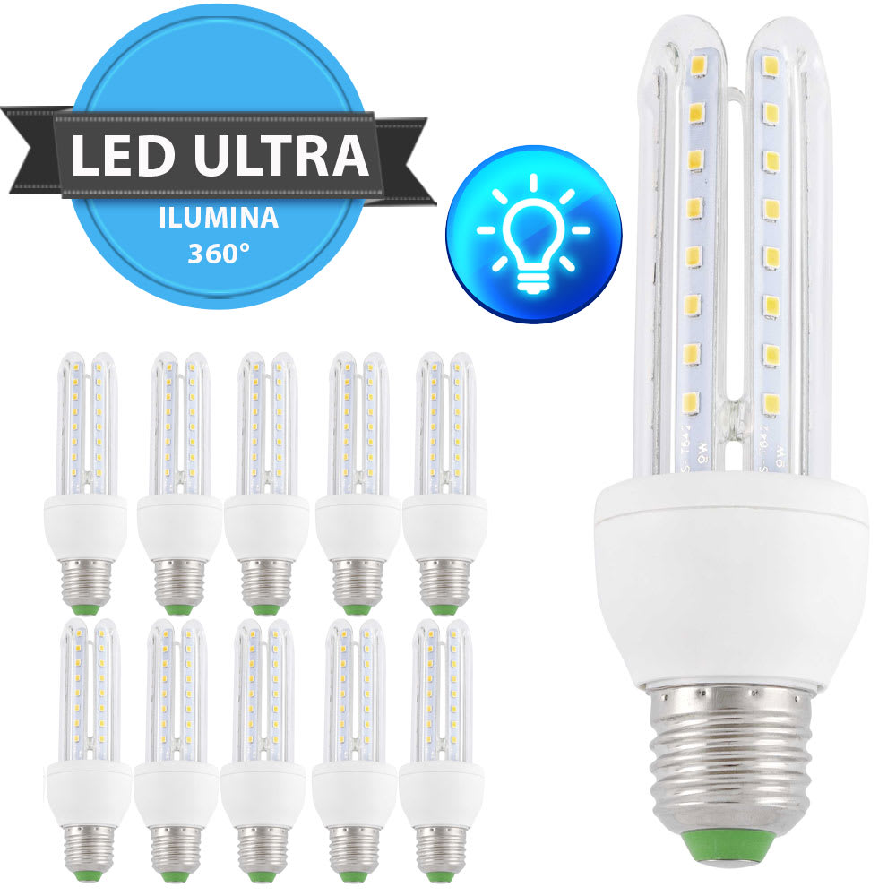 Pack 10 ampolletas LED 7watts TripleU FRIA1
