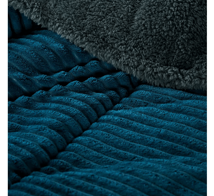 Plumon Coral Sherpa liso 1.5 Plazas Turquesa2