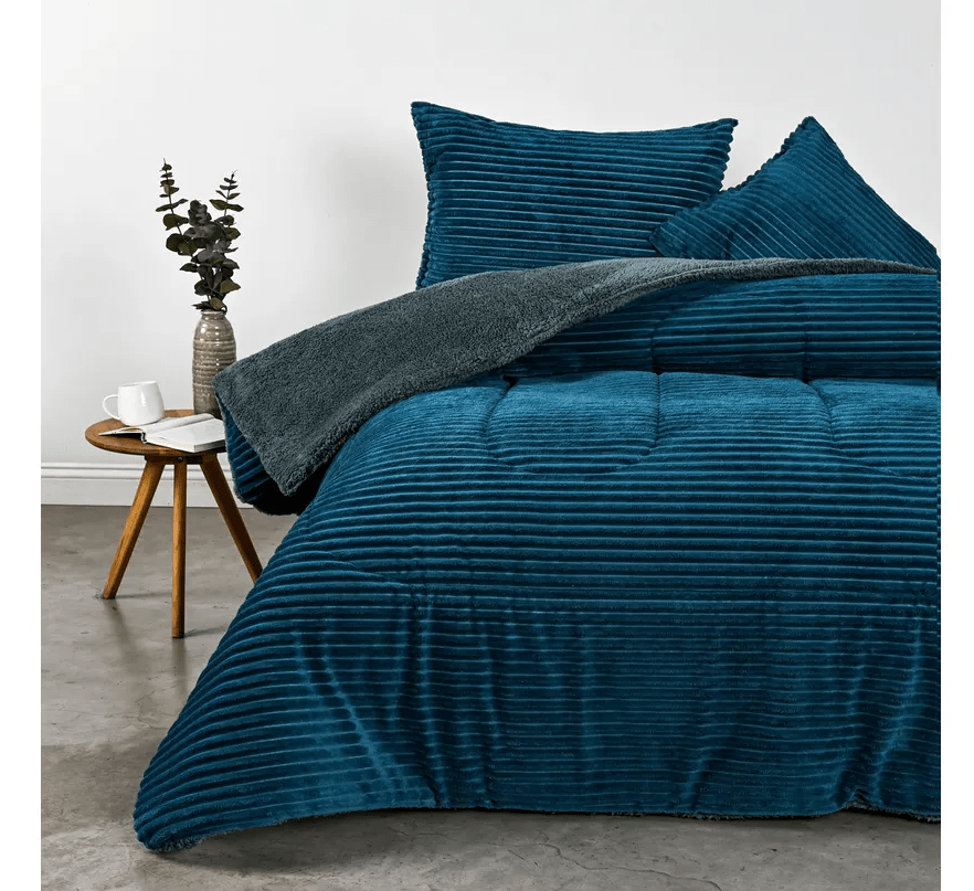 Plumon Coral Sherpa liso 2.5 Plazas Turquesa1