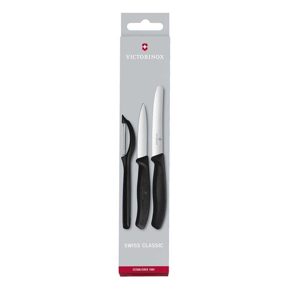 Victorinox Juego 2 cuchillos y 1 pelador Verdura Negro 7113.31 1