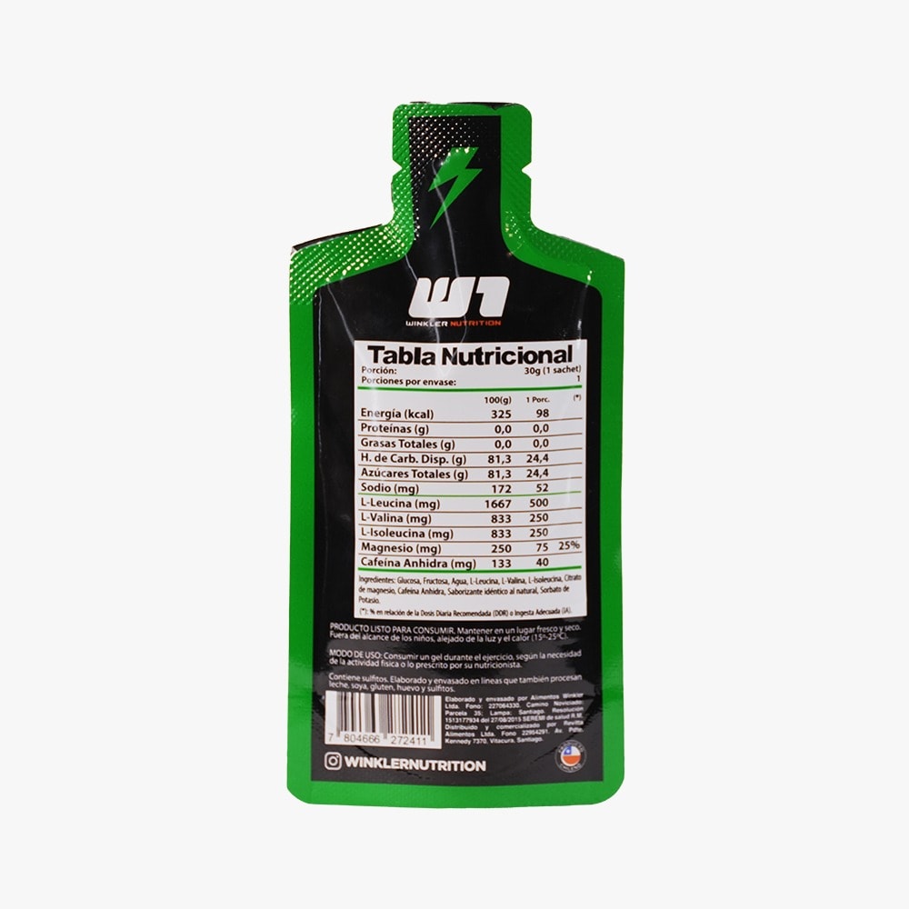 W1Gel Voltage Cafeína + BCAAs 24 un x 30 grs Limon2