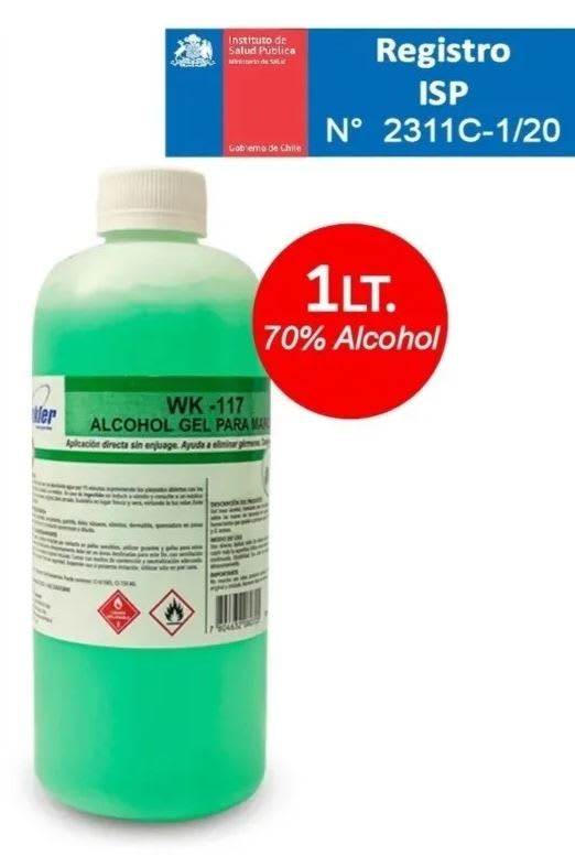 ALCOHOL GEL DESINFECTANTE 1 LITRO WINKLER1