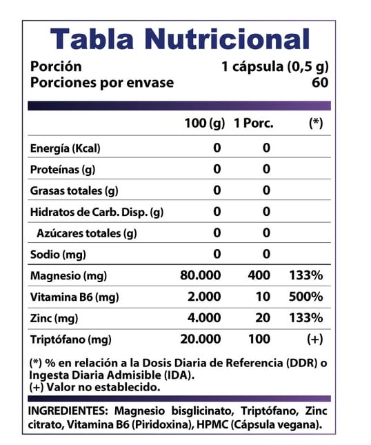 Pro-hormonal ZMA +B6 60 capsulas Nigthtime2