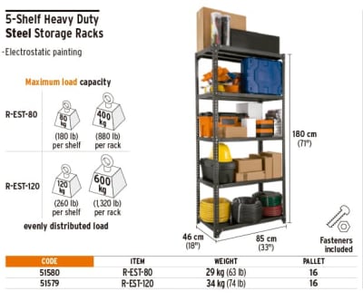 Estante metalico de 5 repisas Truper