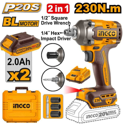 LLAVE DE IMPACTO 230N.M. 2 EN 1(1/2