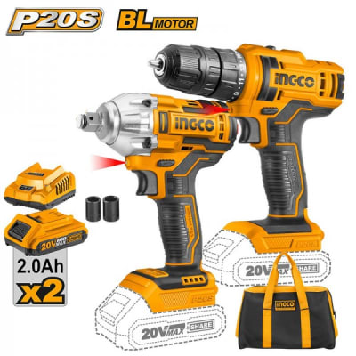 Kit llave de impacto 20V Ingco