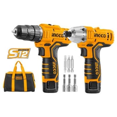 Kit atornillador de impacto 12V Ingco