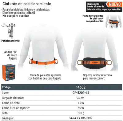 Cinturon de posicionamiento, Truper
